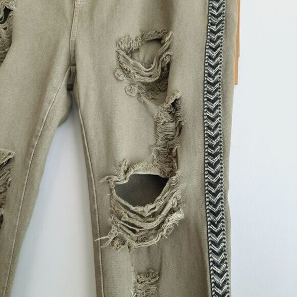 One Teaspoon Olive Distressed Jeans - Picture 6 of 16